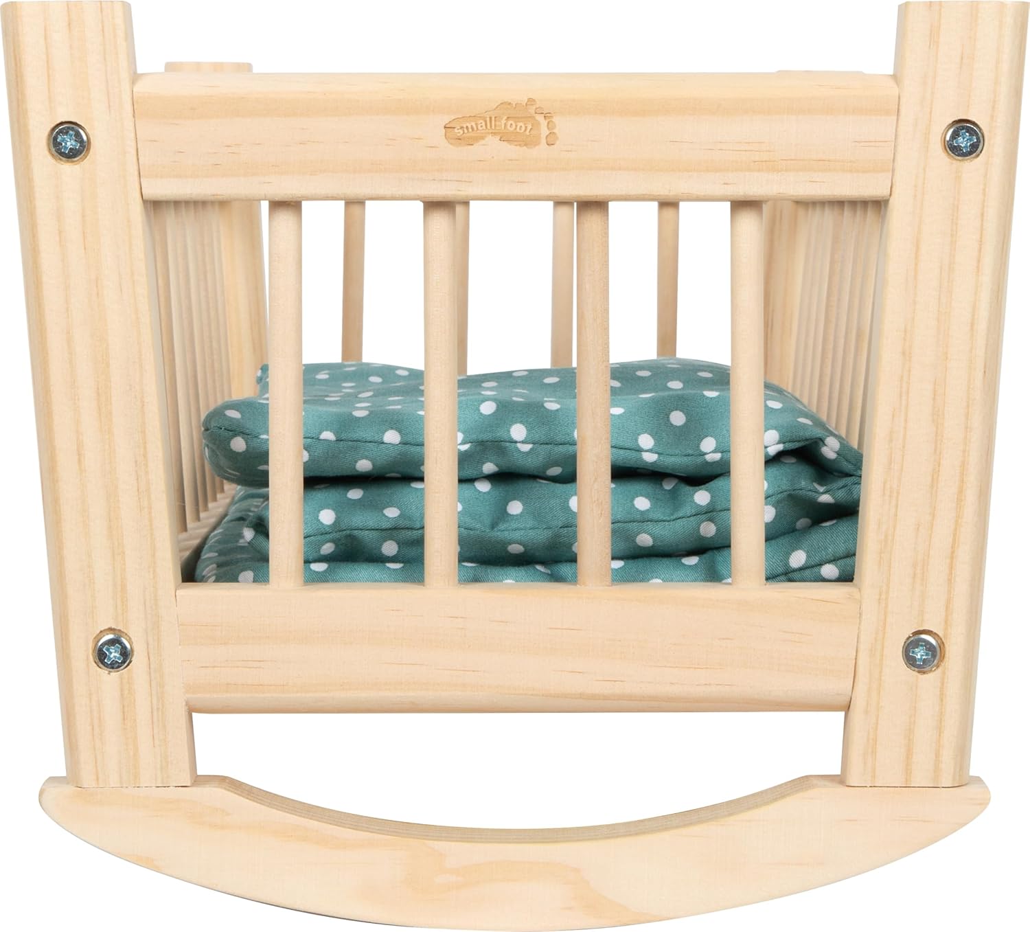 Small Foot Nature 12821 High Quality Wooden Doll's Crib with Oversized Bedding from 3 Years