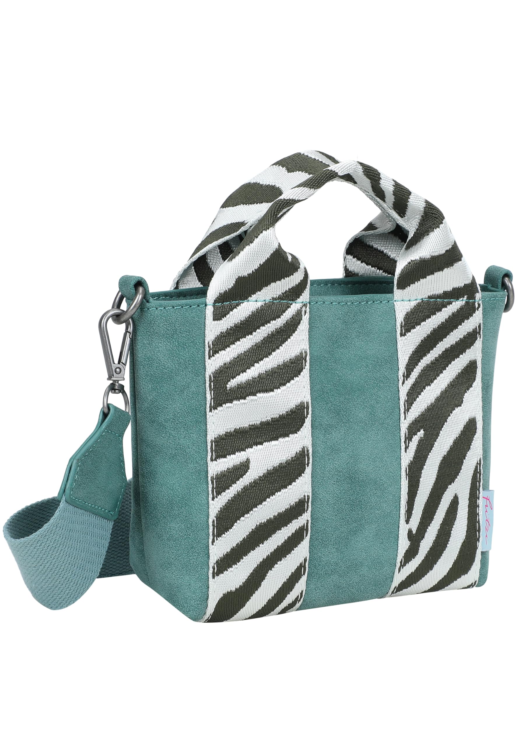 Fritzi Bini Umhängetasche Kunstleder Damen Crossbody Handtasche Festival City vegan verstellbarer Webbing-Gurt 15,5 x 20 x 7 cm – Schwarz, Grün, Pink, Beige, Gelb