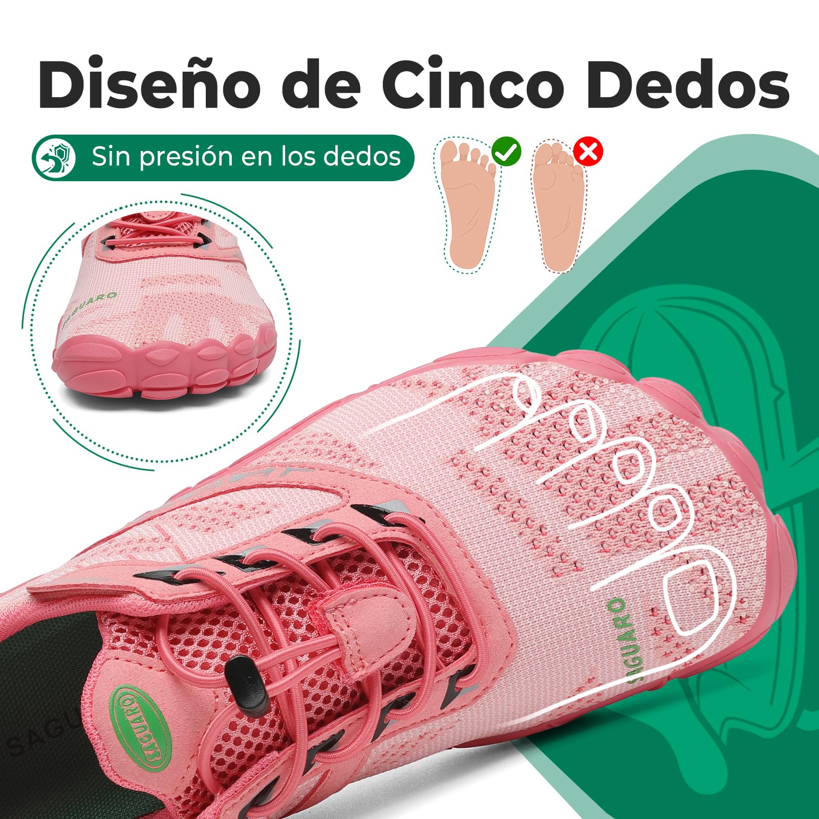SAGUARO Punto Barefoot Zapatillas Minimalistas Hombre Mujer Gr.36-48