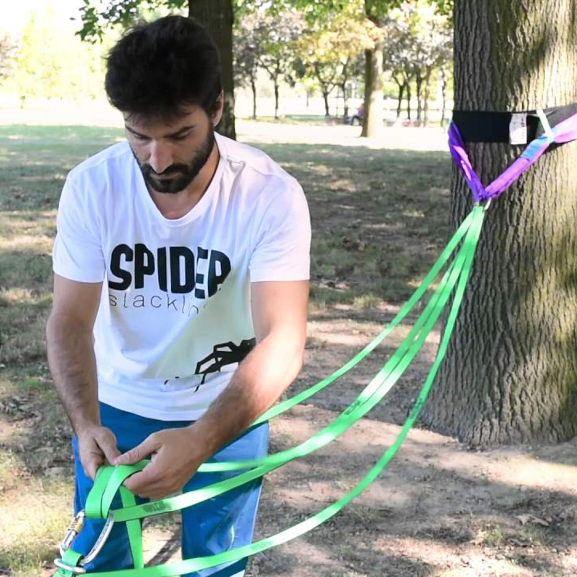 Longline Slackline Kit - Primitive 30 - Contiene Linea da camminata, Moschettoni, Anelli e Sling per tendere e Sacca da trasporto - Set Completo Lunghezza 30m