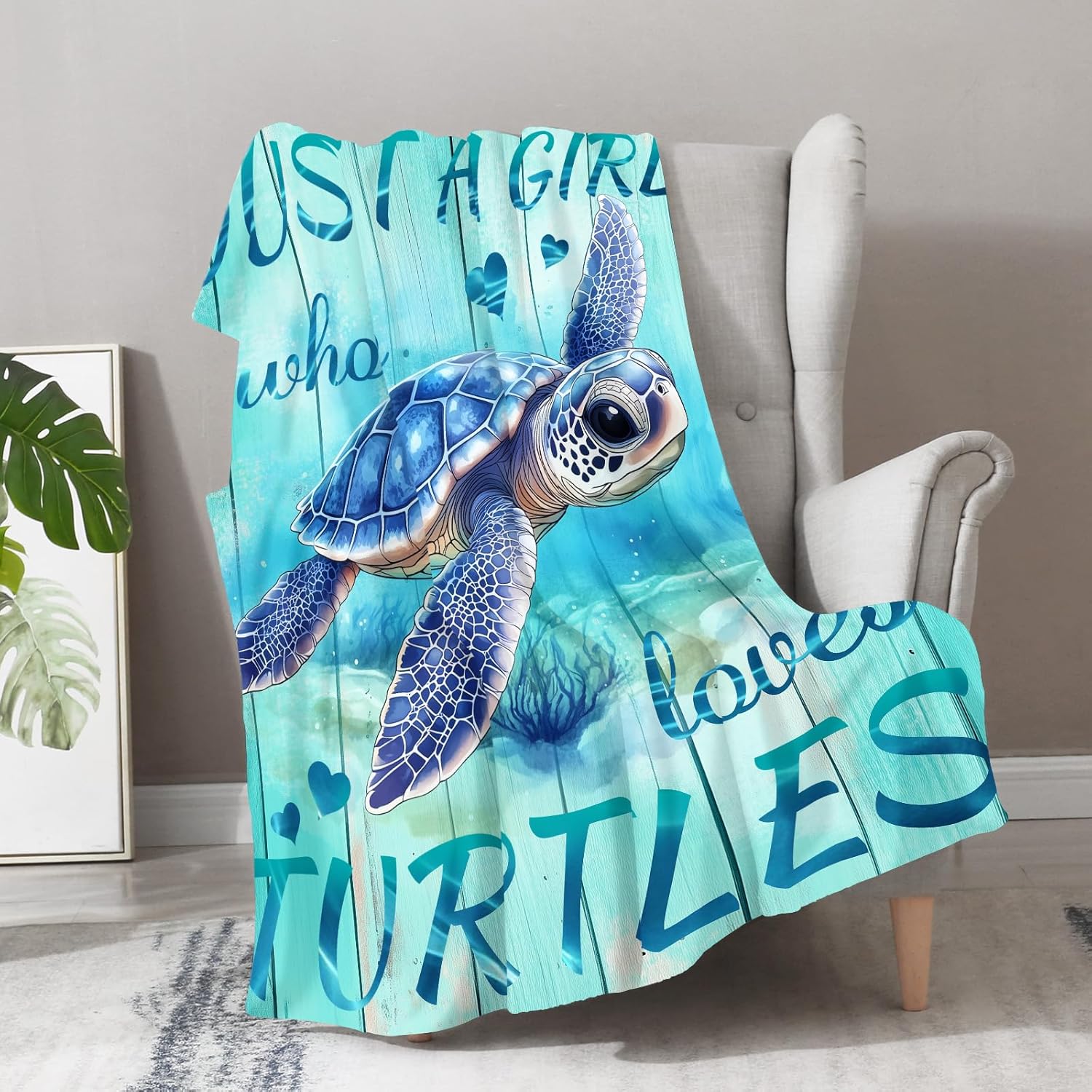 Aimego Sea Turtle Blanket Gifts for Women Men Kids Boys Girls Ocean Animal Turtle Lovers Bedroom Living Room Decor Soft Plush Cozy Bed Couch Fleece Throw Blanket 50"x60" - Image 3