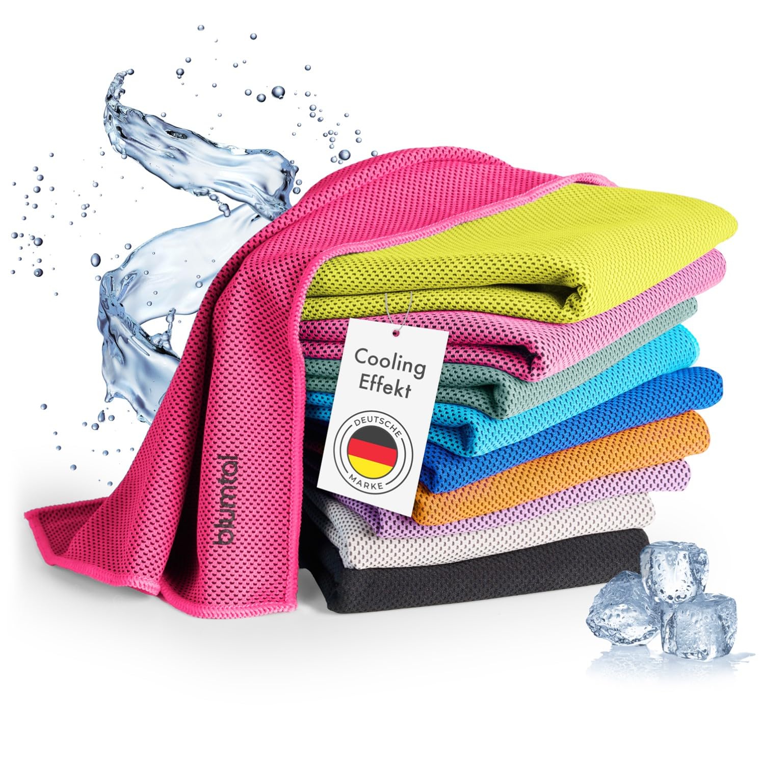 Blumtal Kühlhandtuch - kühlendes Handtuch als Sporthandtuch - Mikrofaserhandtuch mit Kühlfunktion - weiches Fitness Handtuch 100x30 cm - Kühltuch Cool Towel mit Tasche - Fitnesshandtuch/Gym Towel Pink