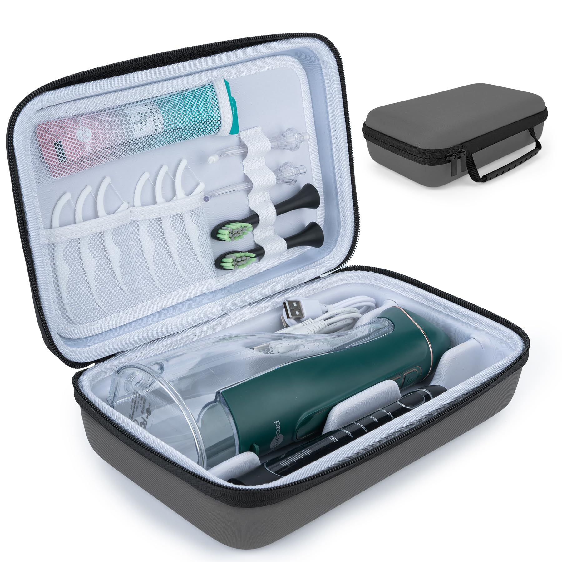 CVVD Water Flosser Travel Case, Portable Oral Irrigator Organizer, Sturdy Carrying Storage Holder for Flosser, Electric Toothbrush, Toothpaste and