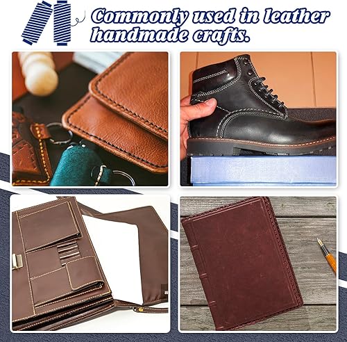 Miniatura 7 de Ftyiwu Hilo encerado de 32 yardas, hilo encerado de cuero con agujas de coser a mano, juego de hilos de coser de cuero para tapicería del hogar,