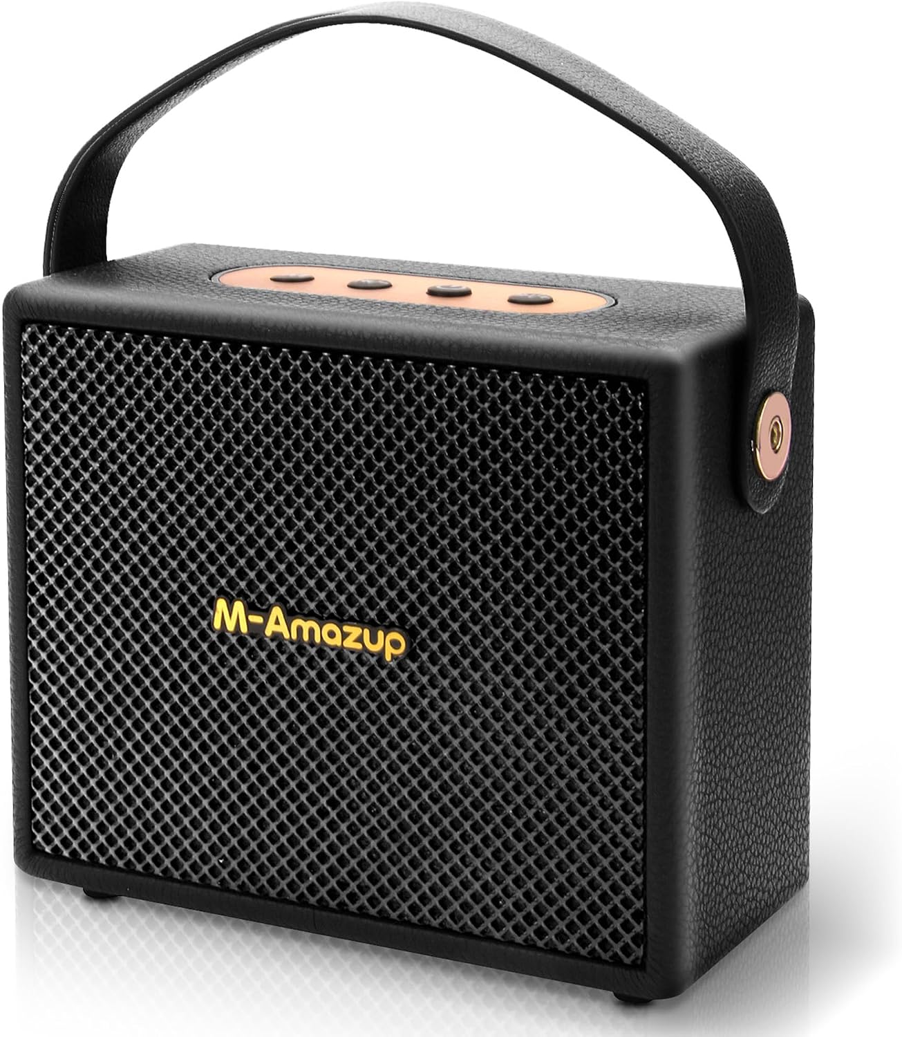 Portable Bluetooth Speakers 5.3, Loud Wireless Wood Speakers with Bass, FM/AUX&TF-Card&USB Playback, Subwoofer, Modern Fashion Speakers for Car/Home/Outdoor/Party﻿ (Black)