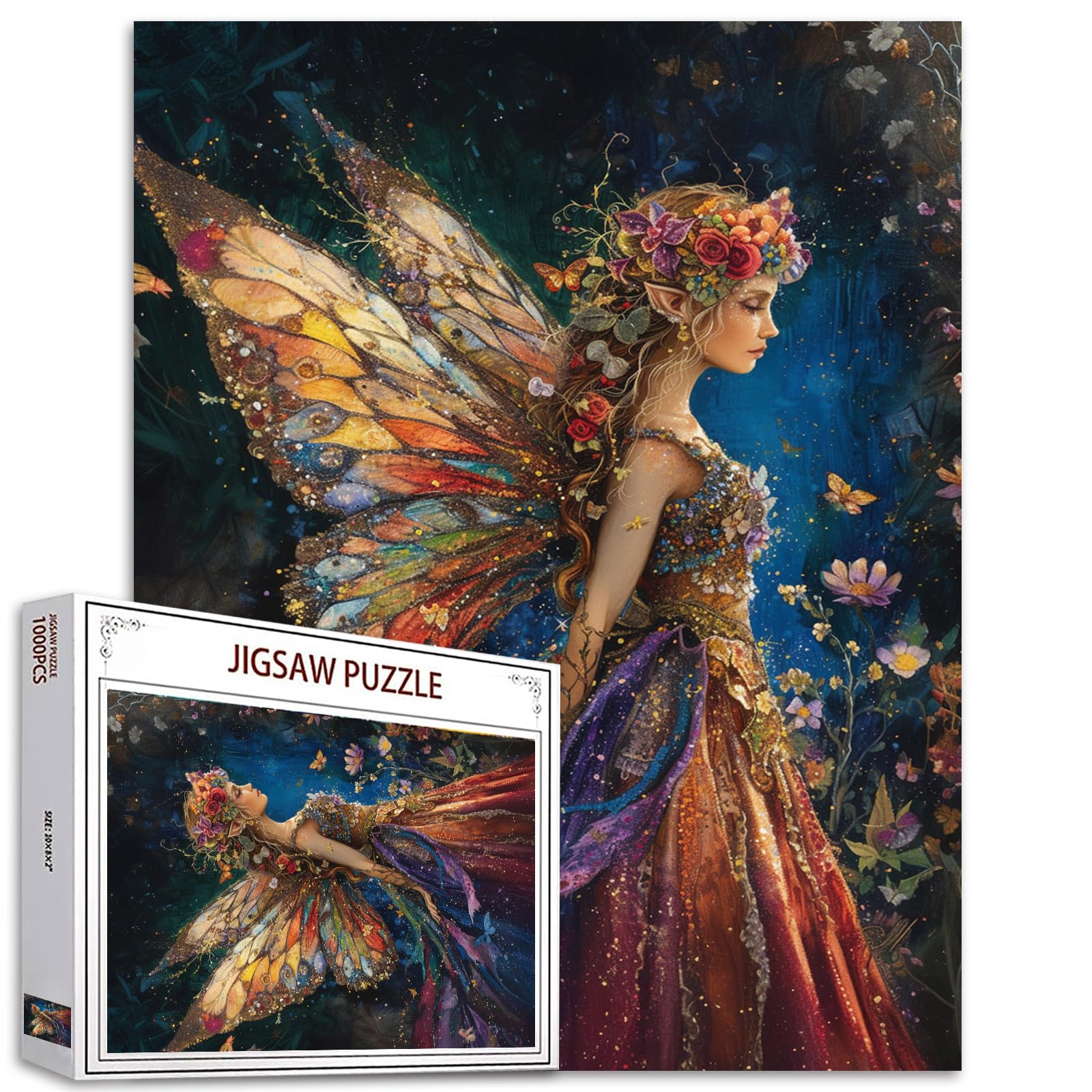 Tucocoo Puzzle de 1000 piezas para adultos, diosa del mar, pintura, rompecabezas, hadas abstractas, rompecabezas de 1000 piezas para desafiantes juegos de actividades familiares, océano, luz de luna — view 26