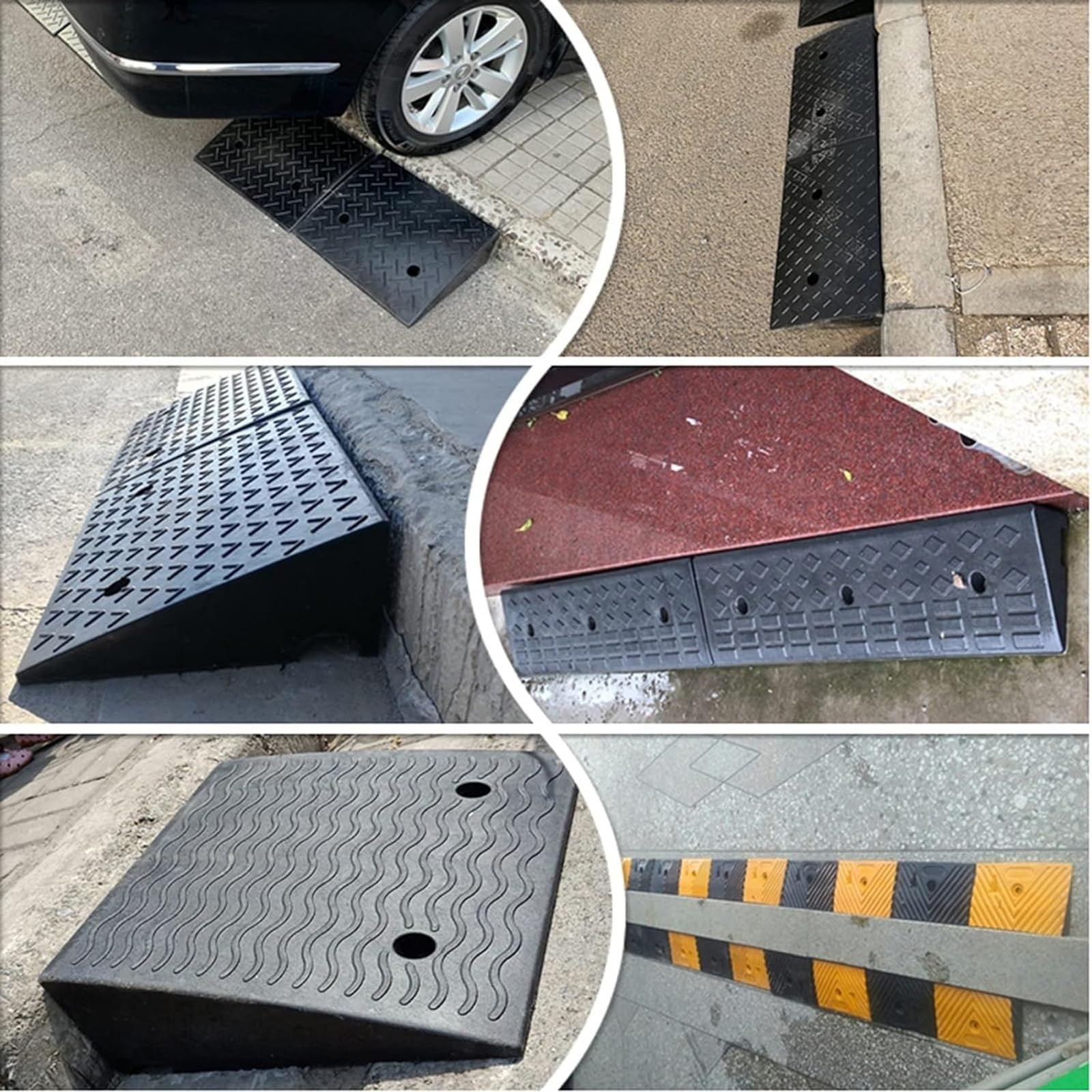 Rampy krawężnikowe, przenośne gumowe rampy progowe, rampy dla wózków inwalidzkich, rampy progowe do podjazdów, chodników, motocykli, rowerów, skuterów i samochodów (Size : 100 * 25 * 7cm)