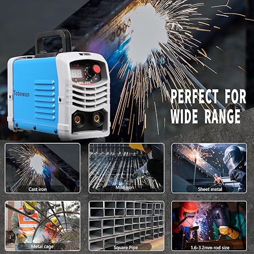 Miniatura 6 de Máquina de soldadura 110V Mini ARC225 Soldador de palo eléctrico Máquina de soldadura ARC IGBT Pantalla digital Trabajo Soporte de electrodo de