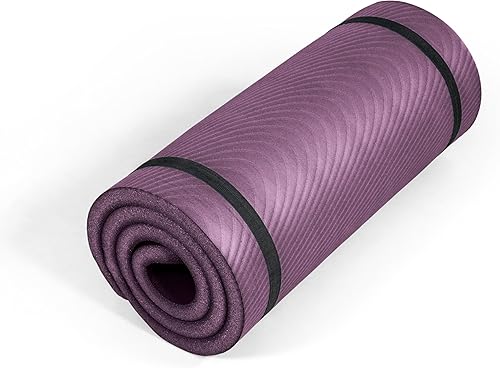 Miniatura 30 de Tone Fitness Esterilla de yoga de 1 pulgada de grosor | Alfombrilla de ejercicio antideslizante de alta densidad con correa de transporte para yoga,
