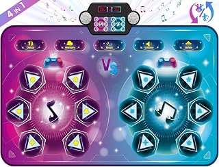 WelcometoMaysida 12-Key Dance Mat for Kids 3-12, Large 59x38in Musical Playmat, 2-Player Challenge, Memory & Instrument Modes - Fun Gift