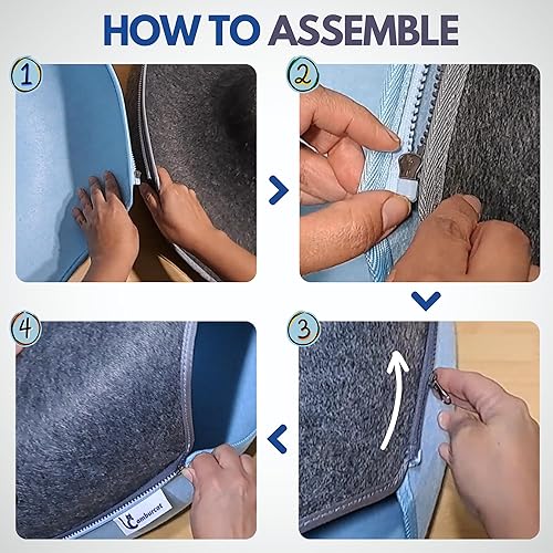 Miniatura 4 de Camburcat Peekaboo Cat Cave - Cama túnel para gatos de interior, túnel de rosquilla para gatos de tamaño pequeño y mediano, 20 x 20 x 9 pulgadas,