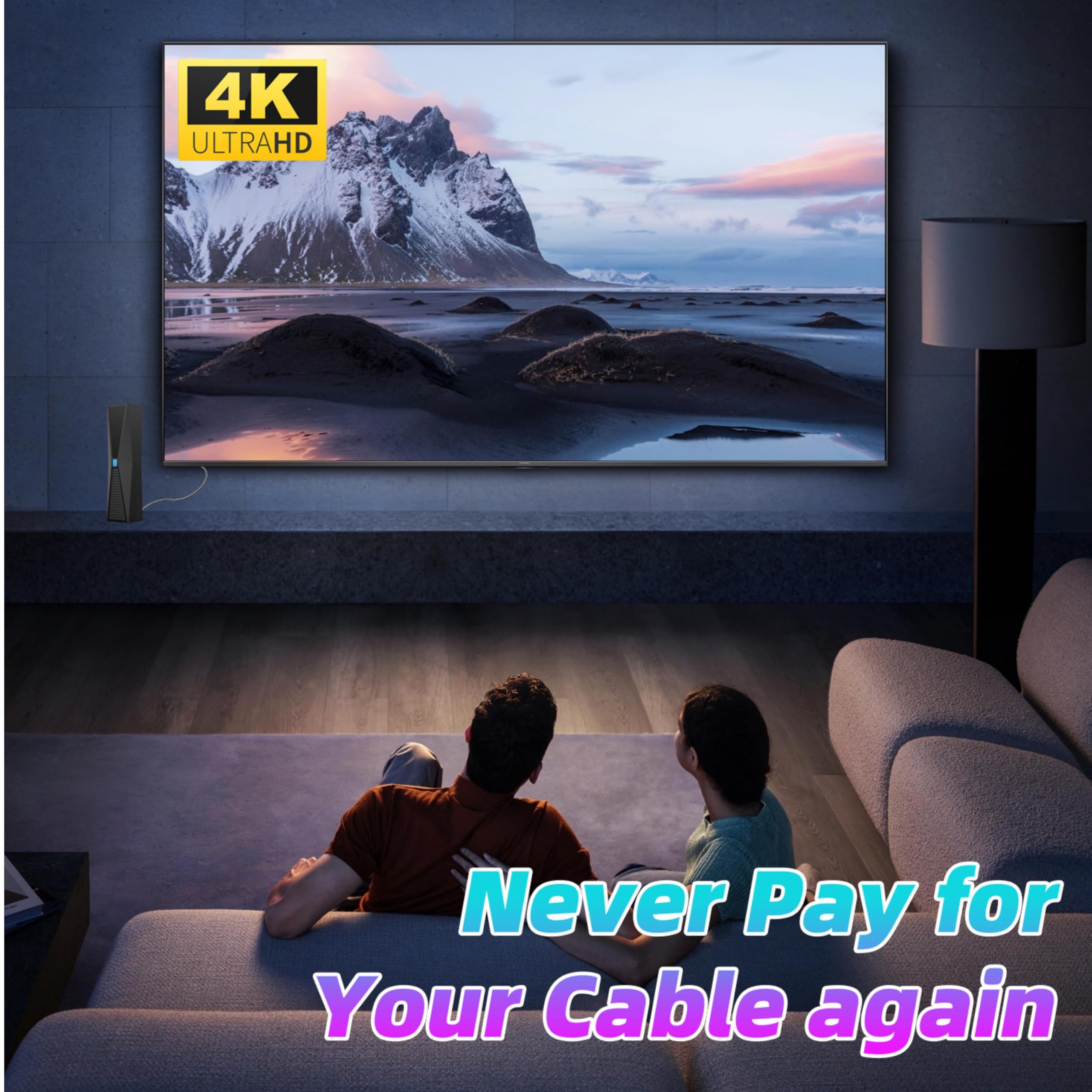 Antenna a lungo raggio 2026 per Smart TV, antenna TV interno/esterno con ripetitore di segnale a 360°