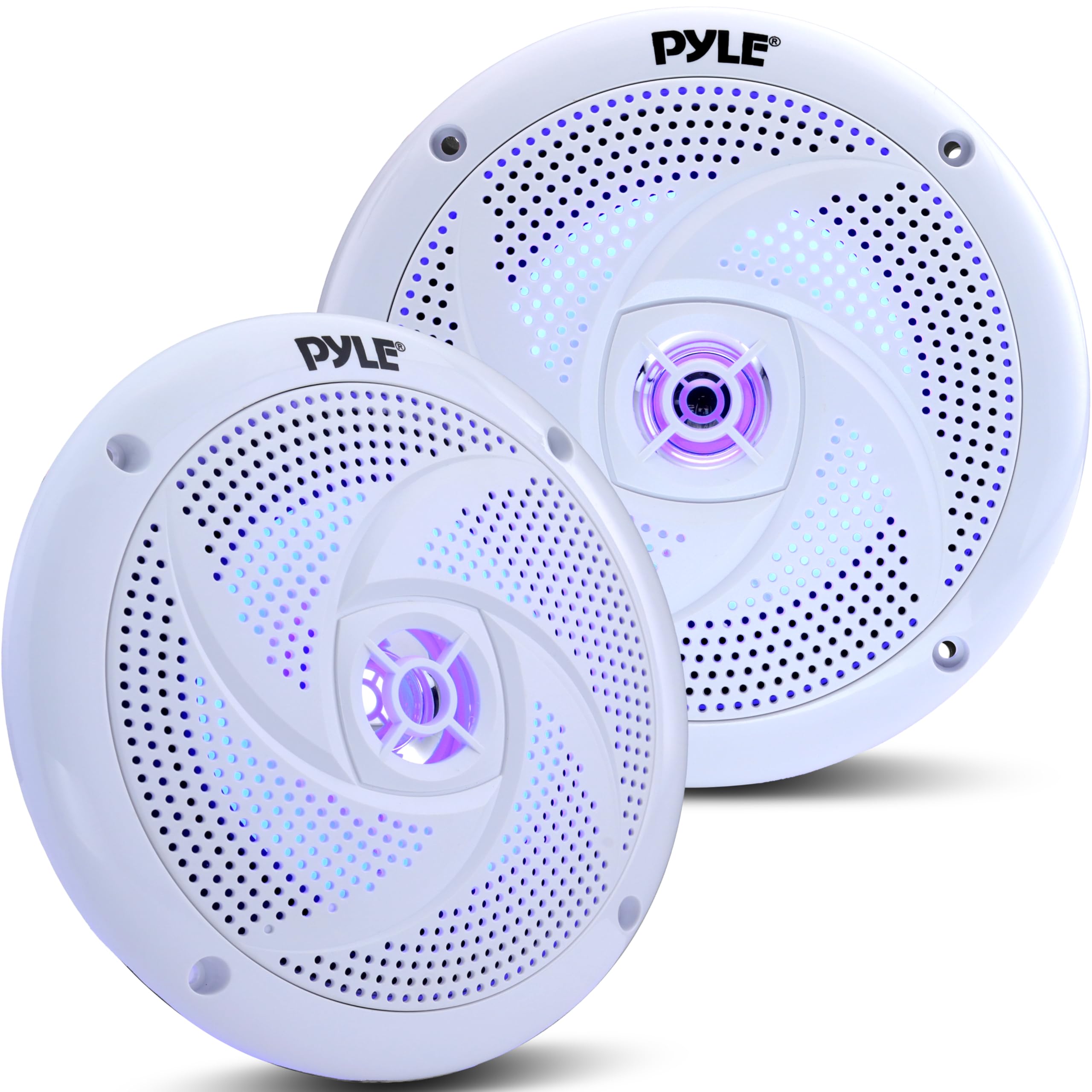 Pyle Slim Outdoor Lautsprecher Box – wasserdichte Box Outdoor Speaker – Outdoor Musikanlage mit LED-Lichtern Schmal 2-Wege Lautsprecher Passiv 240W als Boot & Auto & Lautsprecher, Aufbaulautsprecher
