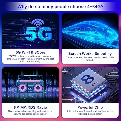 Miniatura 6 de Radio estéreo de coche de 4 GB+64 GB (8 núcleos) 5GWiFi para Ford Focus 2012-2018 con CarPlay inalámbrico y Android Auto, pantalla táctil HD 10.4