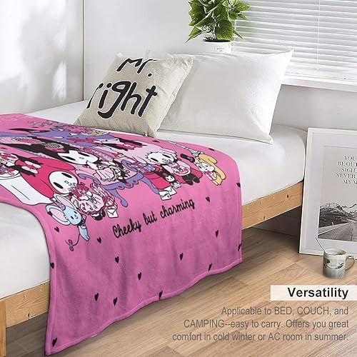 Miniatura 7 de Manta de franela, suave, acogedora y ligera, bonita manta de punto de amor negro, regalo para sofá, cama, oficina, viajes durante todas las