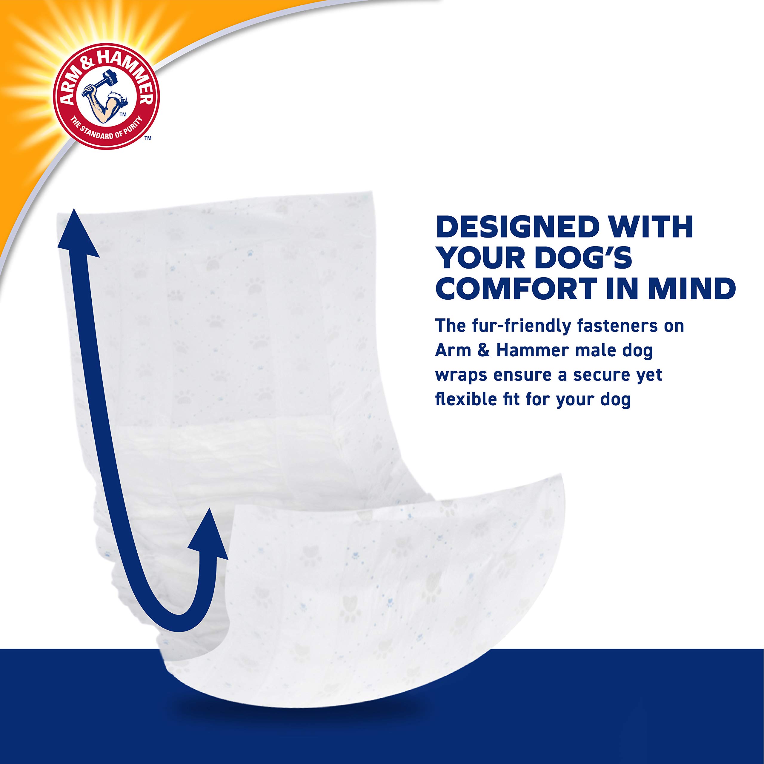 Arm & Hammer Pañales para perros machos, ultraabsorbentes, ajustables, con protección a prueba de fugas e indicador de humedad (paquete de 6, 72 unidades en total)