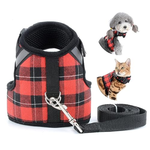 Zunea Arnés y Correa para Perros pequeños sin tirones Gato Arnés Reflectante Ajustable Arnes Chaleco…