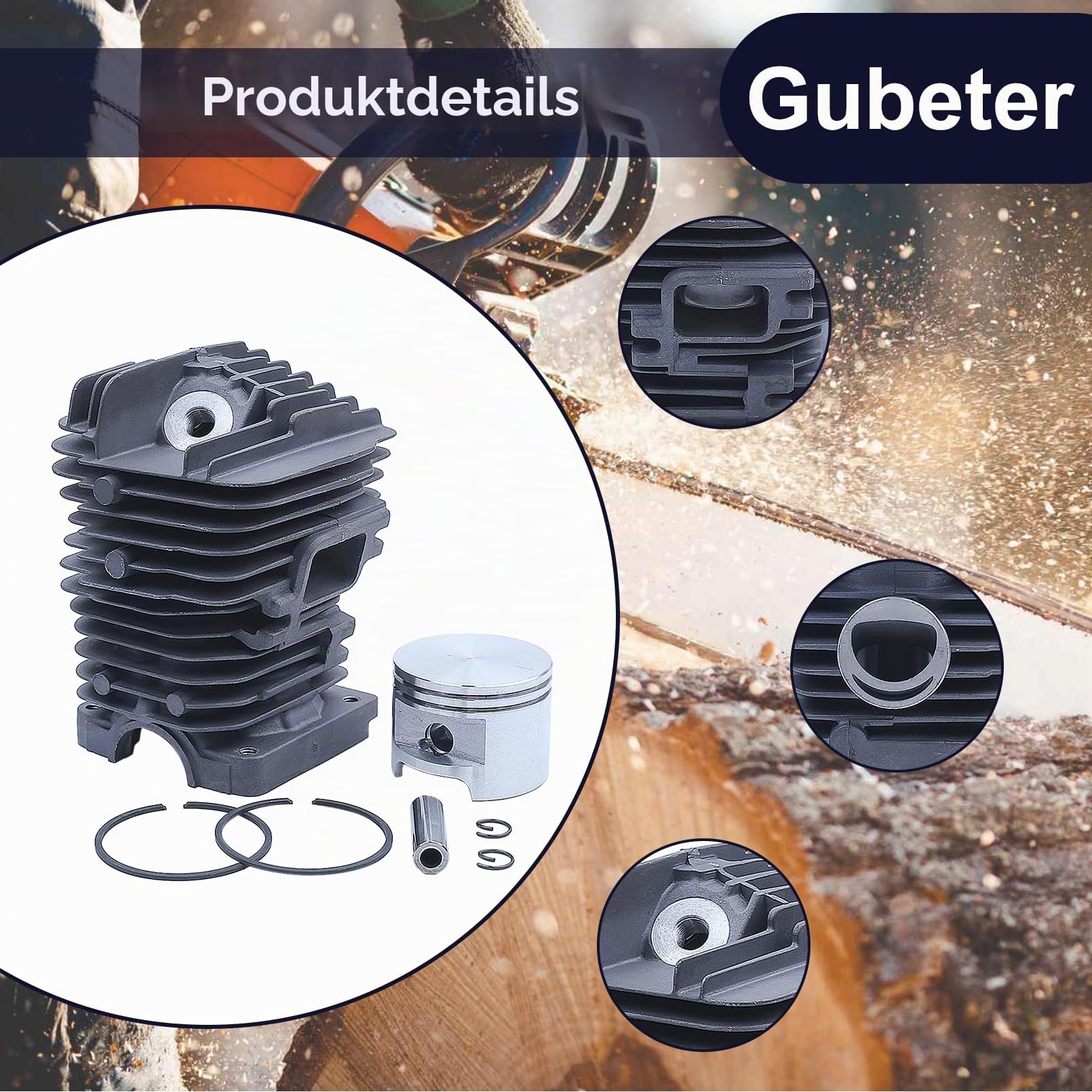 49 mm Zylinderkolben-Auspuff-Kit, für Stihl Ms390 Ms290 Ms310 029 039 Kettensägenteil, 1127 020 1216, 1127 140 0601, 1127 640 3200, 1127 640 3204, 1127 120 1620