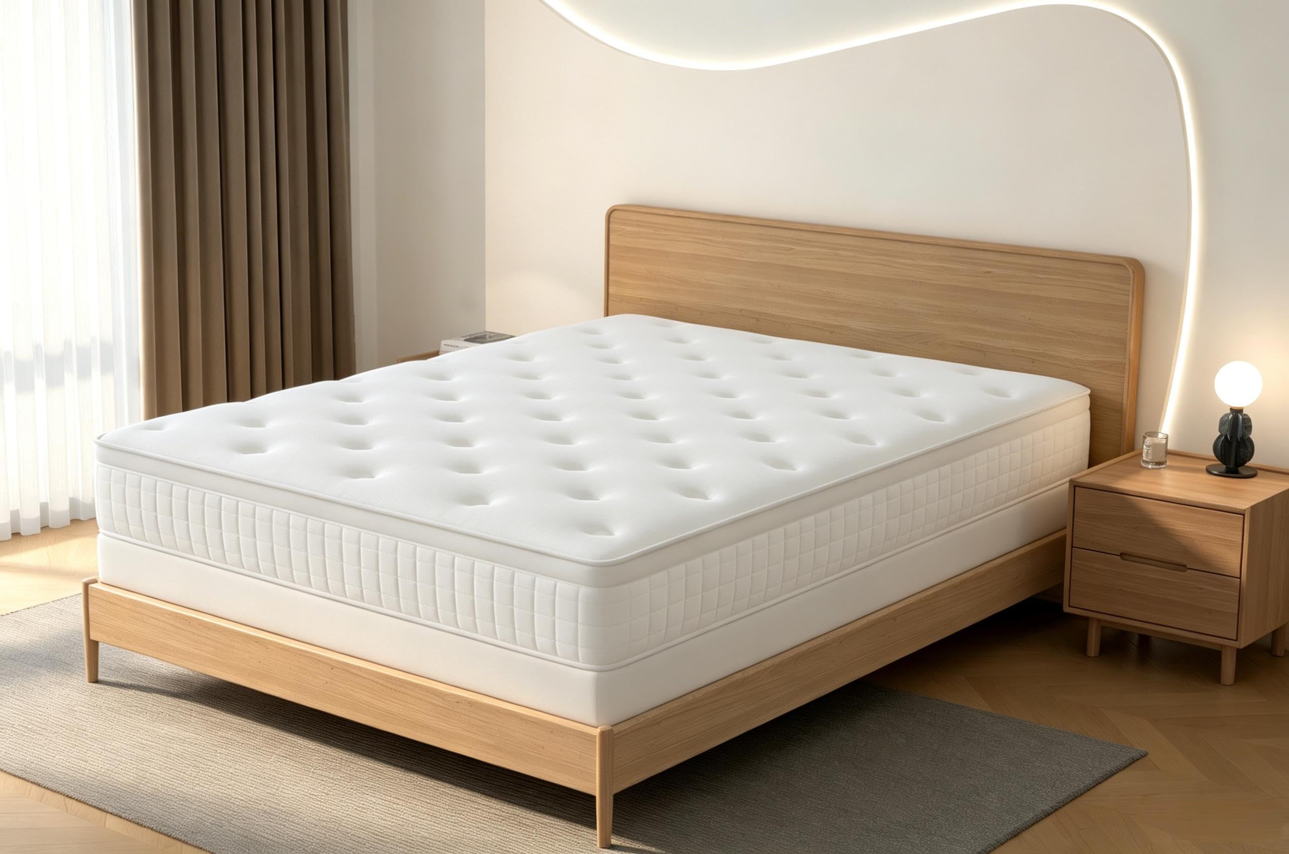 IZTOSS Materasso Matrimoniale 160x190x24,Morbido,Sottovuoto | Modello economico per affitti