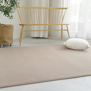 スミノエ(Suminoe) オーダーラグ ナチュラルベージュ 幅90cm ×長さ90cm WOOL REX 防炎 消臭