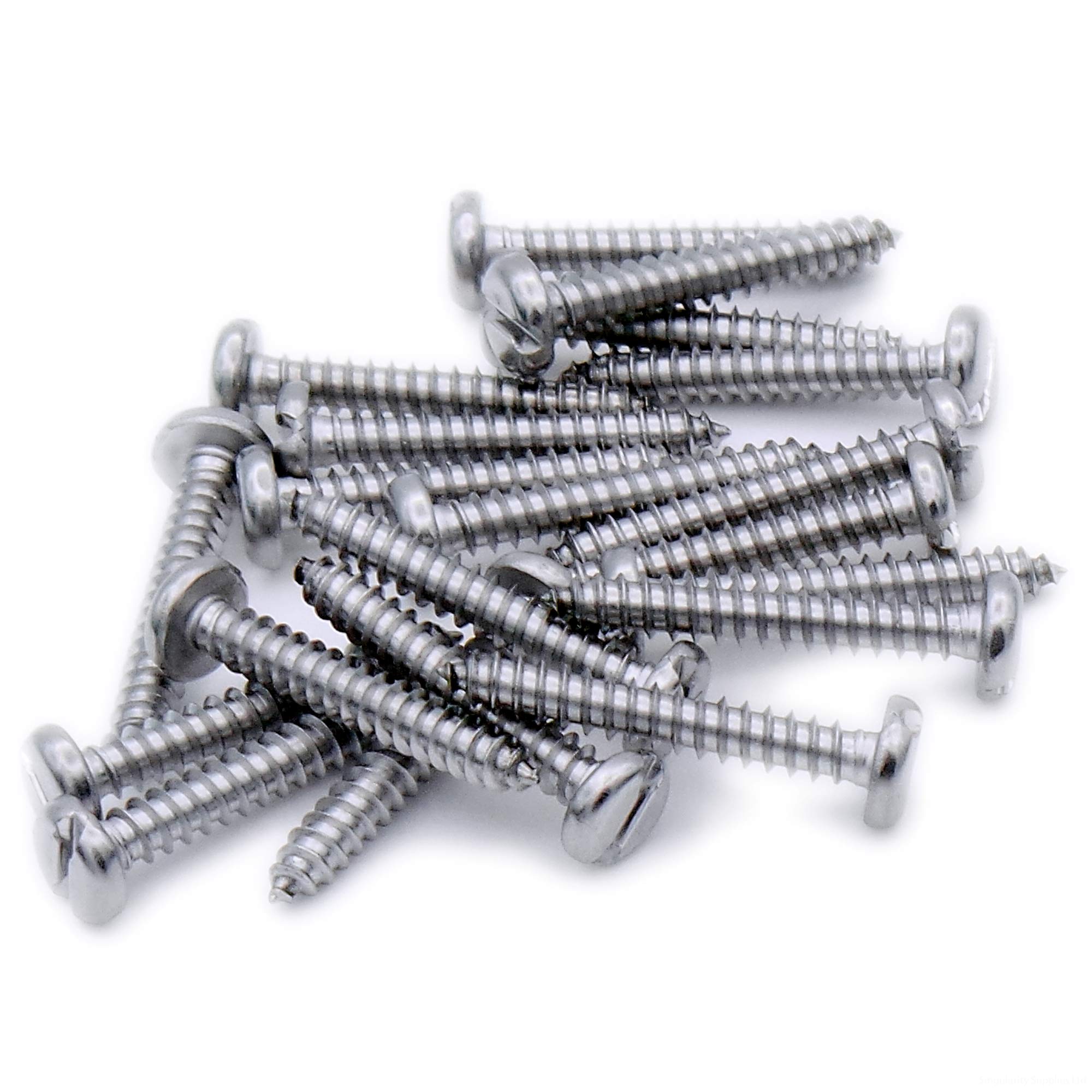 Singularity Supplies No.7 X 0.625 (3.9Mm X 16Mm) Slot Pan Self-Tapping Screw - Stainless Steel (A2) (Pack Of 20)