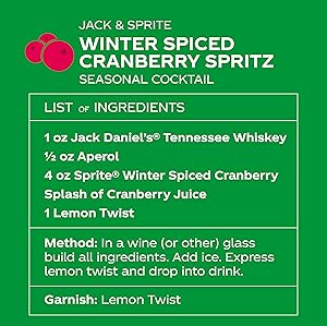 Sprite Winter Spiced Cranberry, Lemon-Lime and Cranberry Flavored Soda Pop Soft Drink, 12 fl oz, 12 Pack