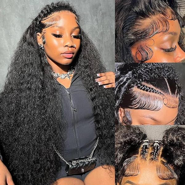 30 Inch Deep Wave Lace Front Wigs Human Hair 13x6 HD Lace Front Wigs Pre Plucked Brazilian Curly Human Hair Wig 200 Density Glueless Frontal Wigs For Black Women