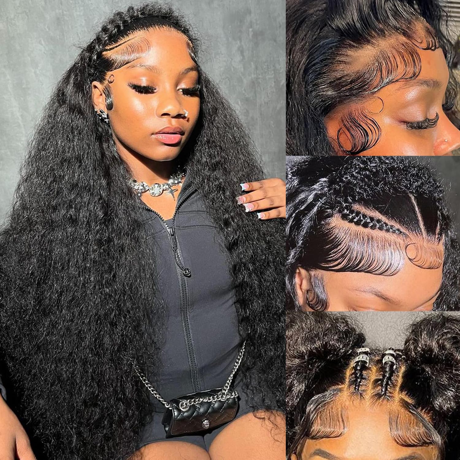 Simeider 30 Inch Deep Wave Lace Front Wigs Human Hair 13x6 HD Lace Front Wigs Pre Plucked Brazilian Curly Human Hair Wig 200 Density Glueless Frontal Wigs For Black Women