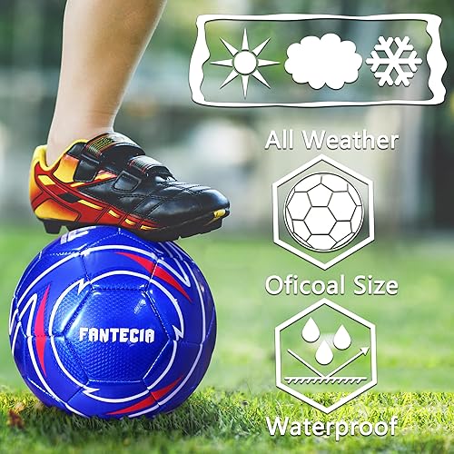 Miniatura 5 de Balón de fútbol tamaño 5 para hombre y mujer, pelota de entrenamiento oficial para niños, jóvenes y adultos, pelota de fútbol con bomba