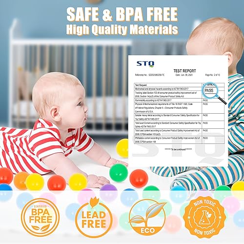 Miniatura 3 de Pelotas azules 500 para niños, bolas de plástico suave para pelotas sin BPA a prueba de aplastamiento, 500 para bebés y niños pequeños, tienda de