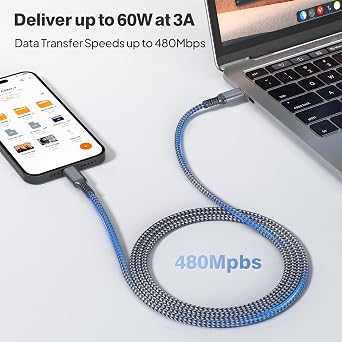 Elebase iPhone 17 Pro Max Charging Cord 1.5/3.3/6.6FT 3 Pack,USB C to Type C,60W Fast Charger USBC Car Carplay Cable for Apple 17e 16,AirPods 4,iPad 10 9 8 7 Mini 6,Samsung Galaxy S26 S25 Plus Tab S11
