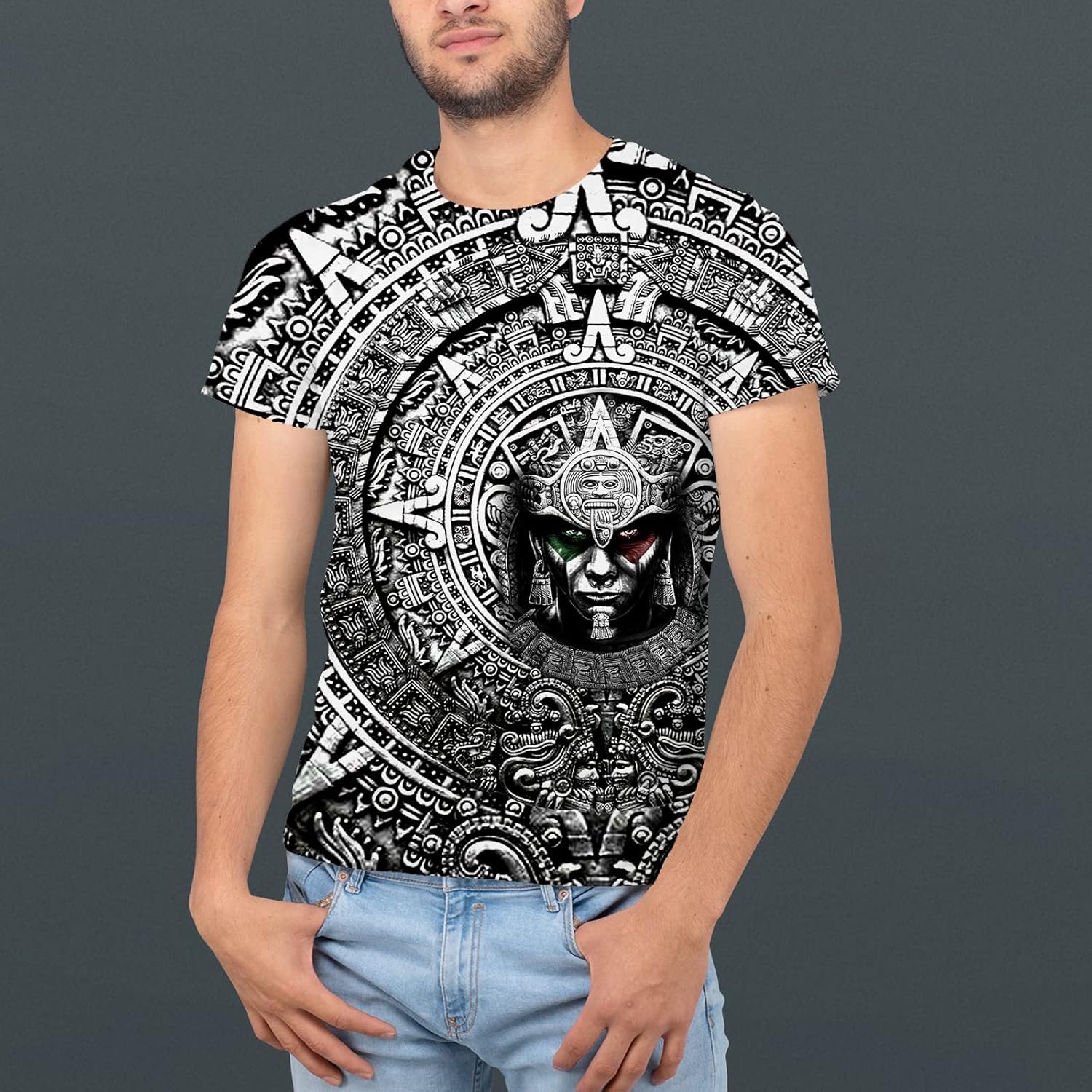 FAYBA Aztec Mexican Shirts Short Sleeves Summer Mexico Shirt Mexico Jersey Unisex 3D Shirts - Image 6