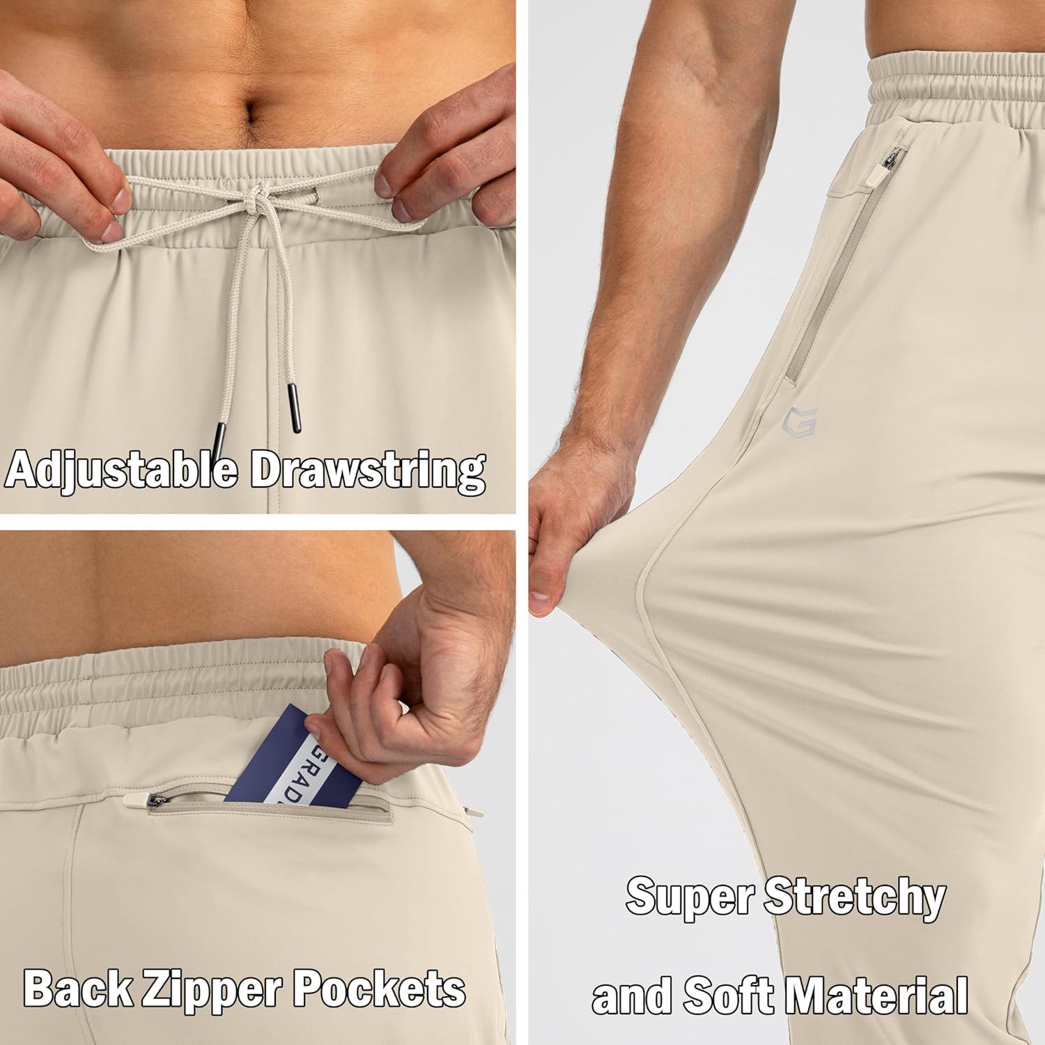 G Gradual Men's Sweatpants with Zipper Pockets Tapered Joggers for Men Athletic Pants for Workout, Jogging, Running - Image 5