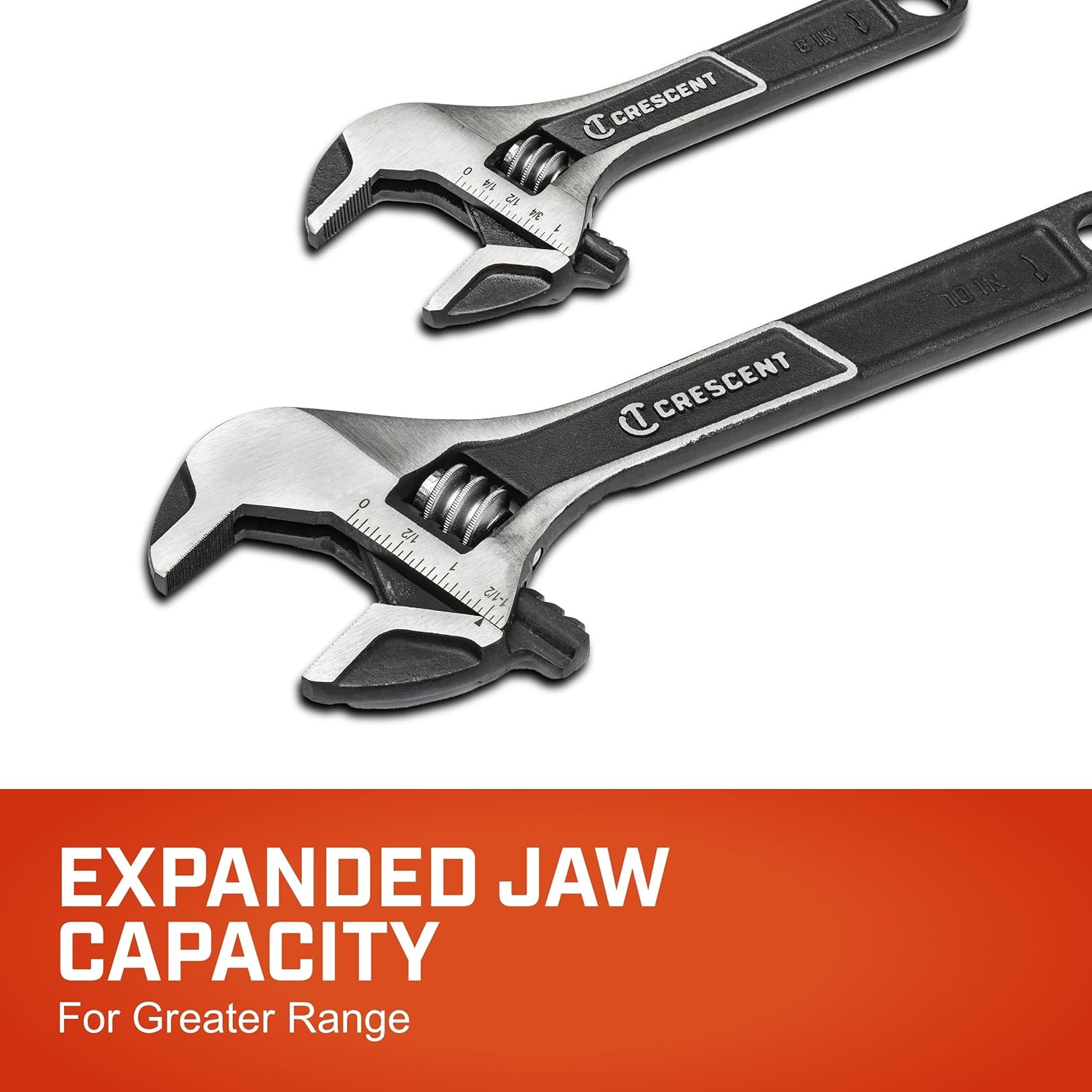 Crescent 2 Piece Wide Jaw Adjustable Wrench Set | 6" & 10" | ATWJ2610VS
