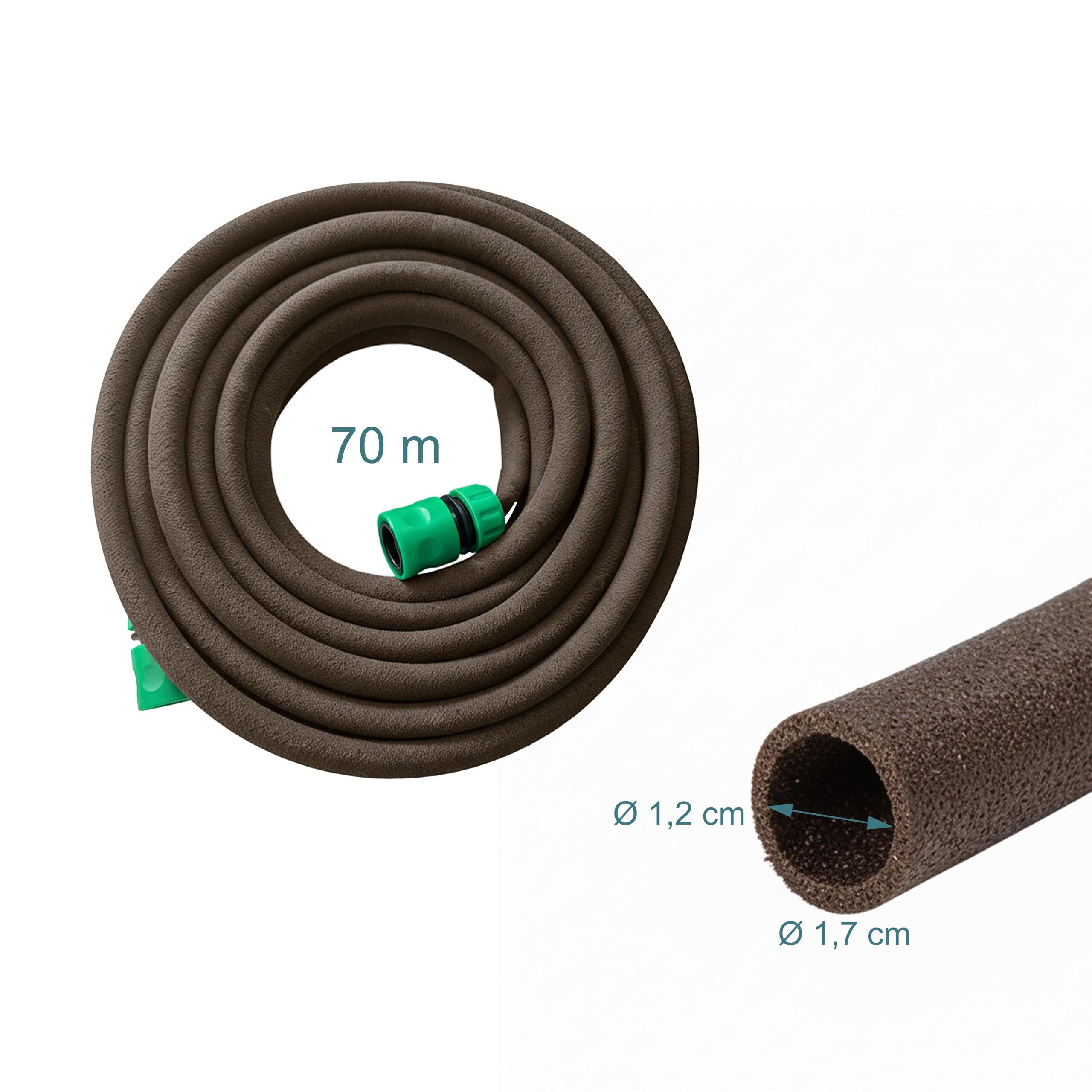 Relaxdays Tubo a Goccia, irrigazione, 70 m, per aiuole Rialzate e siepi, Marrone, Tubi