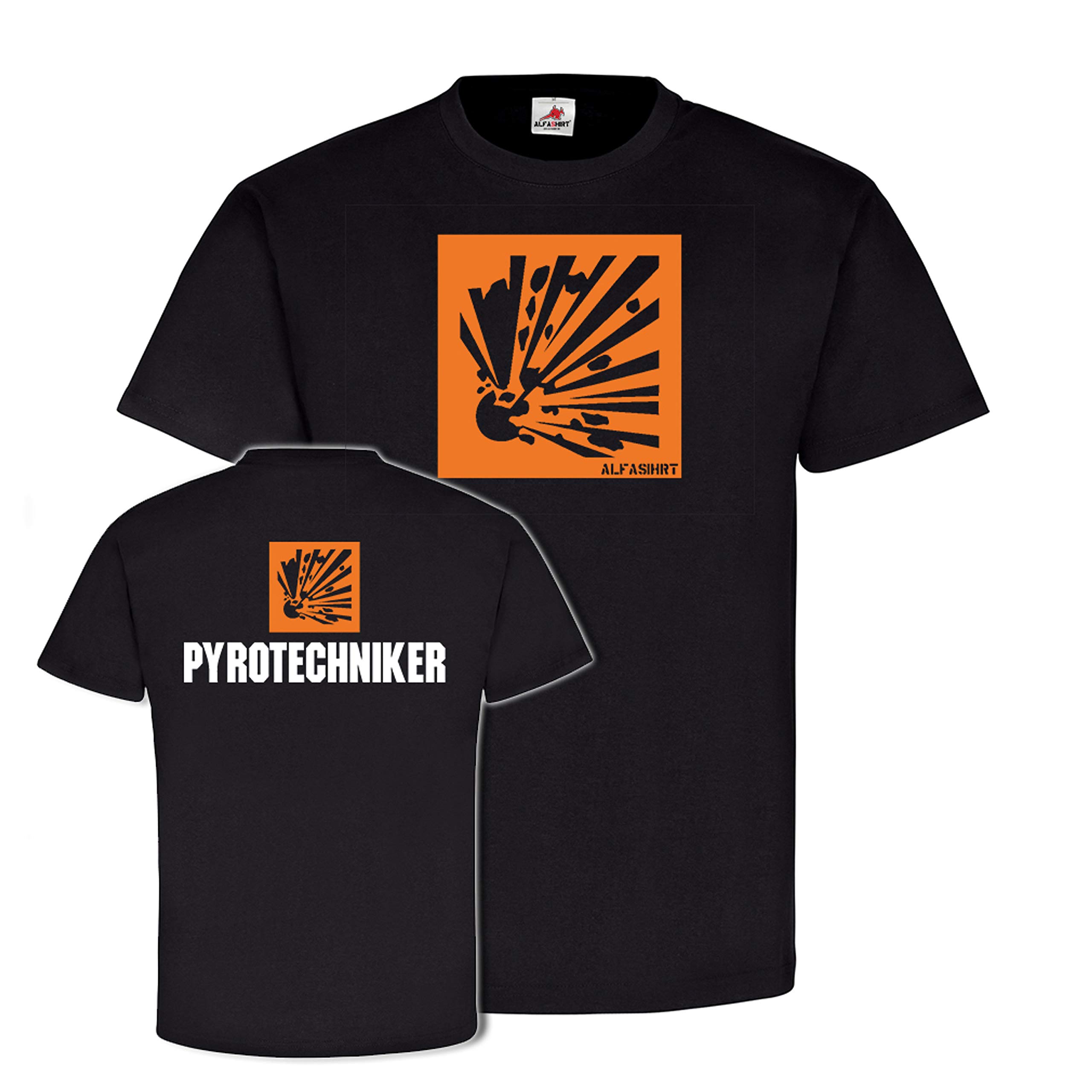 T-shirt pour feu Pyrotechniker 25588 évite les brûlures noir M