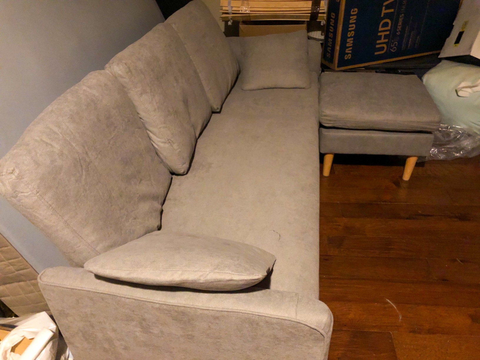 40/mo Finance Vongrasig 79" Convertible Sectional Sofa Couch, 3 Seat