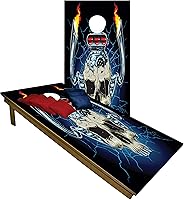 Vista 15 de BackYardGamesUSA Juego de tablas de cornhole de madera prémium hechas a mano – Serie Calavera – Hecho a mano en Estados Unidos, tamaño reglamentario