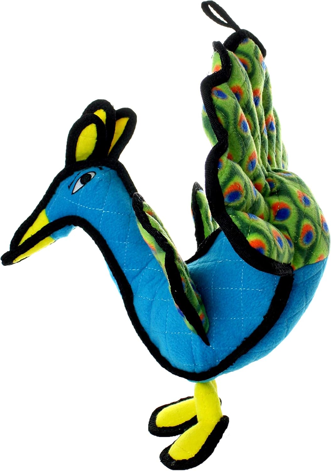 TUFFY - World's Tuffest Soft Dog Toy -Zoo Peacock- Multiple Layers. Made Durable, Strong & Tough. Interactive Play (Tug, Toss & Fetch). Machine Washable & Floats (Combo Pack)