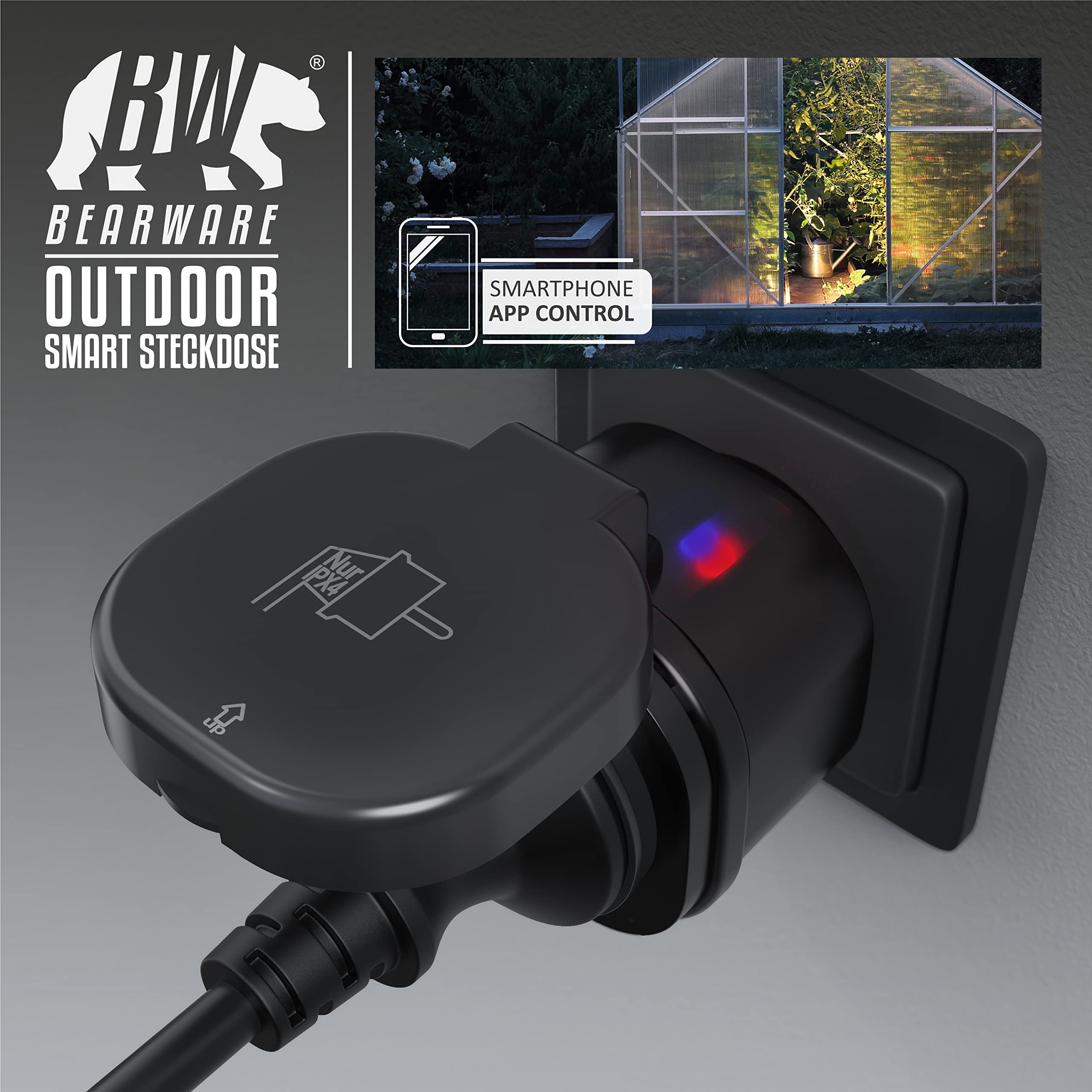 CSL - 2X WLAN Outdoor Steckdose - für den Außenbereich - WiFi Smart Socket schaltbar - kompatibel mit Android Apple iOS Smartphone Tablet PC, Amazon Alexa Google Home