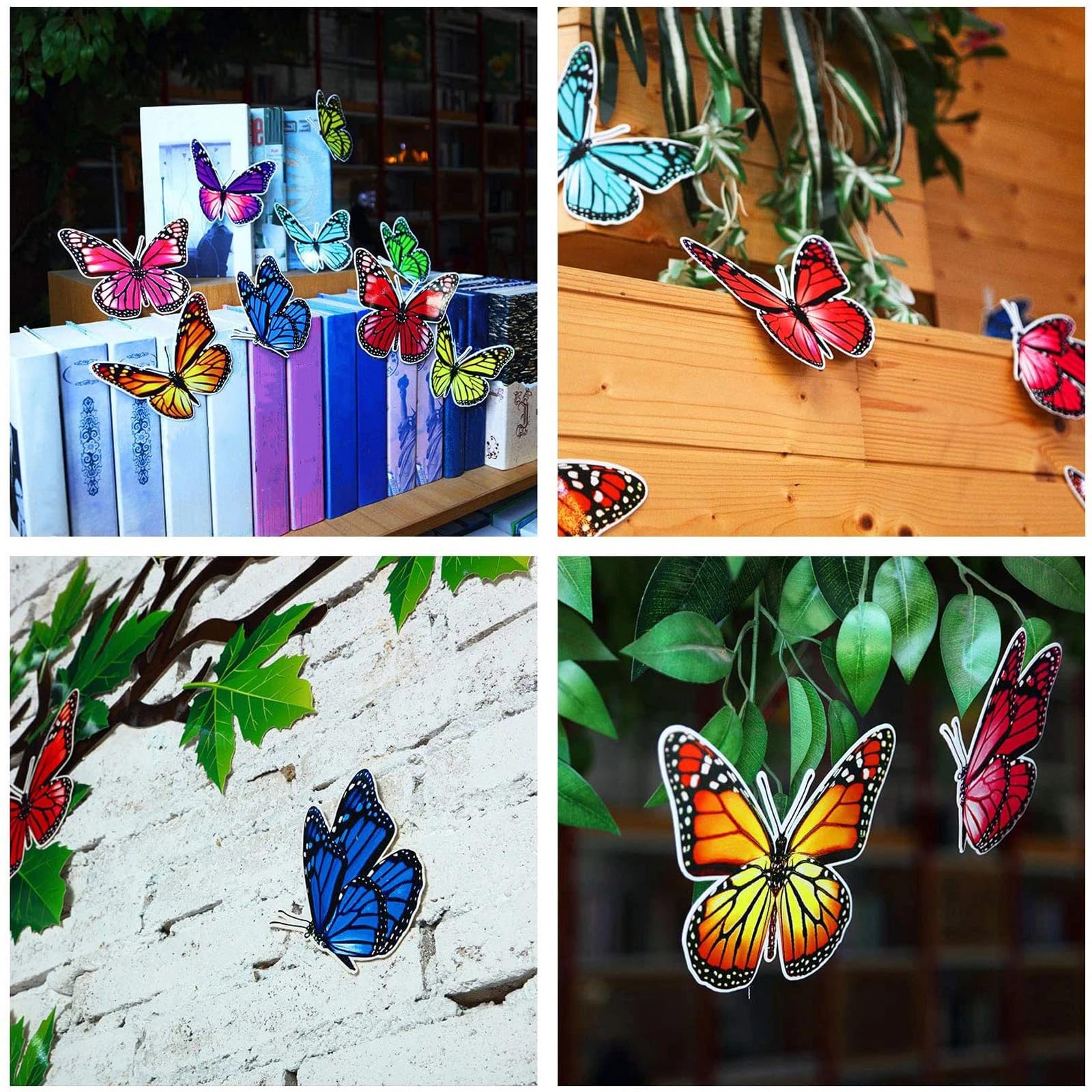 60 Stück 178,8 x 139,7 cm Klassenzimmer Big Tree Pinnwand Set mit Blättern und Schmetterlingen, Woodland Whimsy Decor mit 180 Stück abnehmbaren Klebepunkten für Schuldekoration (hellgrüne Blätter)