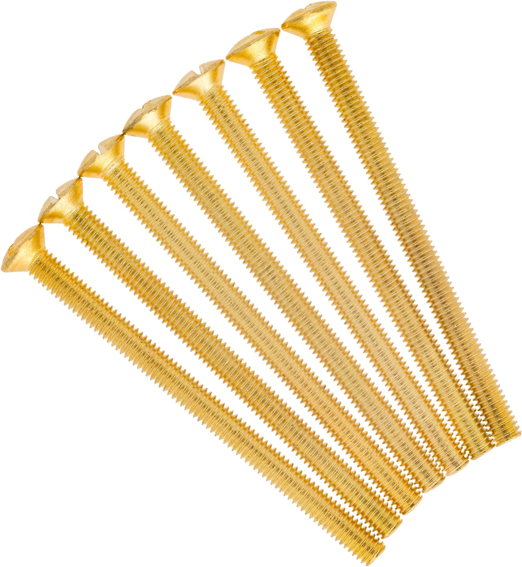 M3.5 x 50mm Long Raised Countersunk Slotted Head Electrical Screws for Plugs Socket Switches, Pack of 20 (Brass)