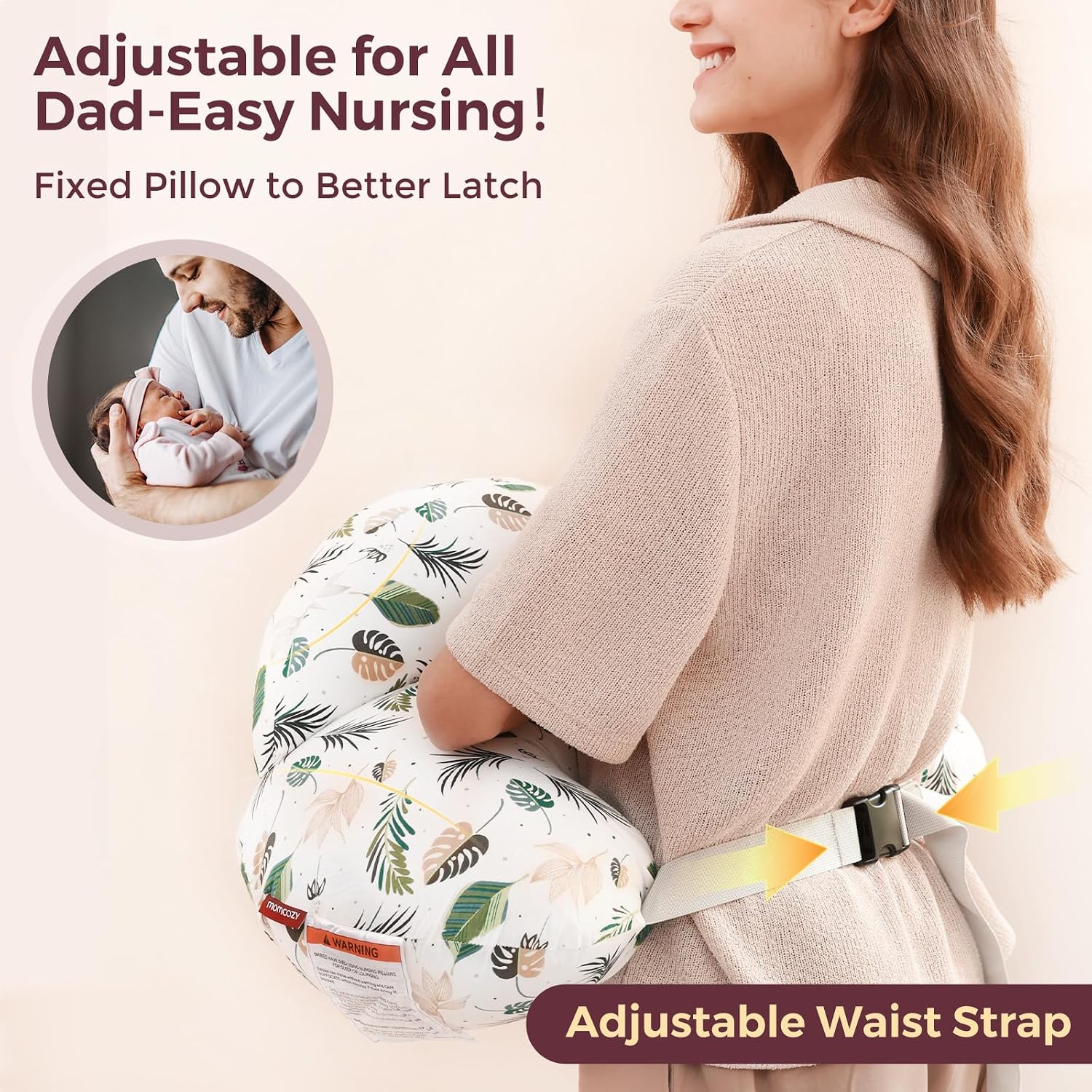 Momcozy Innovative Safety Guard Nursing Pillow for Breastfeeding- Wider Feeding Pillows for More Support for Mom & Baby- Easier Nursing & Hand Free- Fit for All, Removable Cotton Cover thumbnail