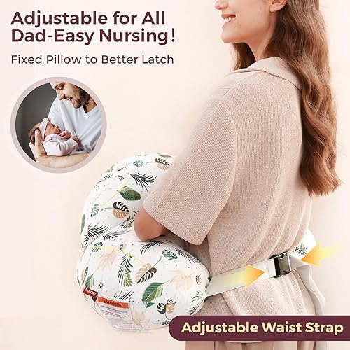 Vista 41 de Momcozy - Almohada de lactancia con barrera de seguridad pionera: más ancha para mayor apoyo a mamá y bebé, facilita la lactancia. manos libres, se