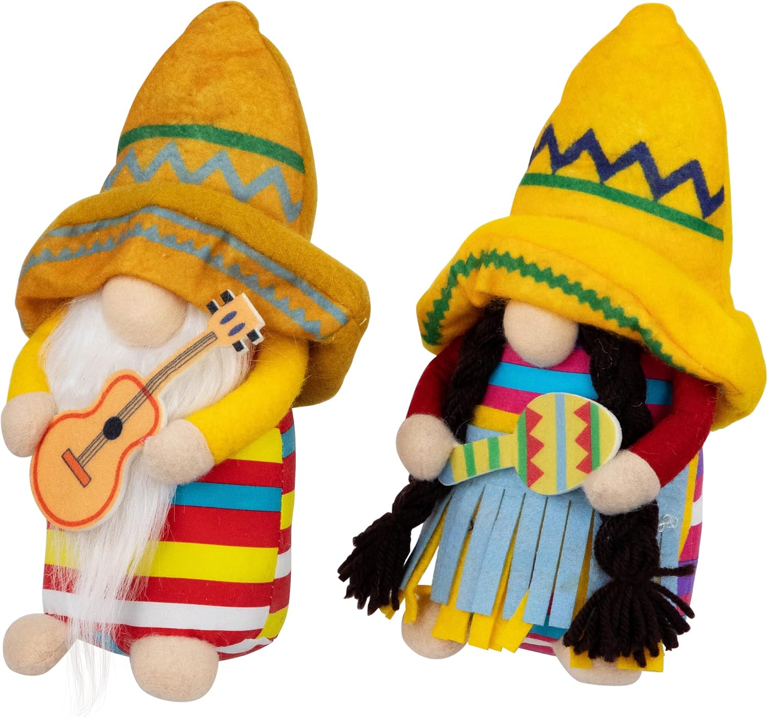 Northlight Cinco de Mayo Mariachi Gnomes with Guitar and Maraca - 8.5" - Set of 2