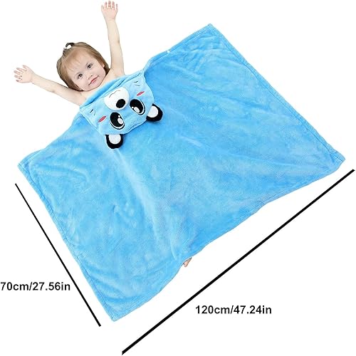 Miniatura 4 de Toalla de baño de franela con capucha de animales, suave para niños, de dibujos animados, forro polar coral, para niños (negro (39.37 x 27.56