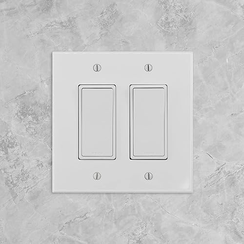 Miniatura 2 de Questech Cubierta de interruptor de luz, placa de pared doble basculante para enchufes eléctricos, placa de interruptor GFCI de 2 cuadras, tamaño