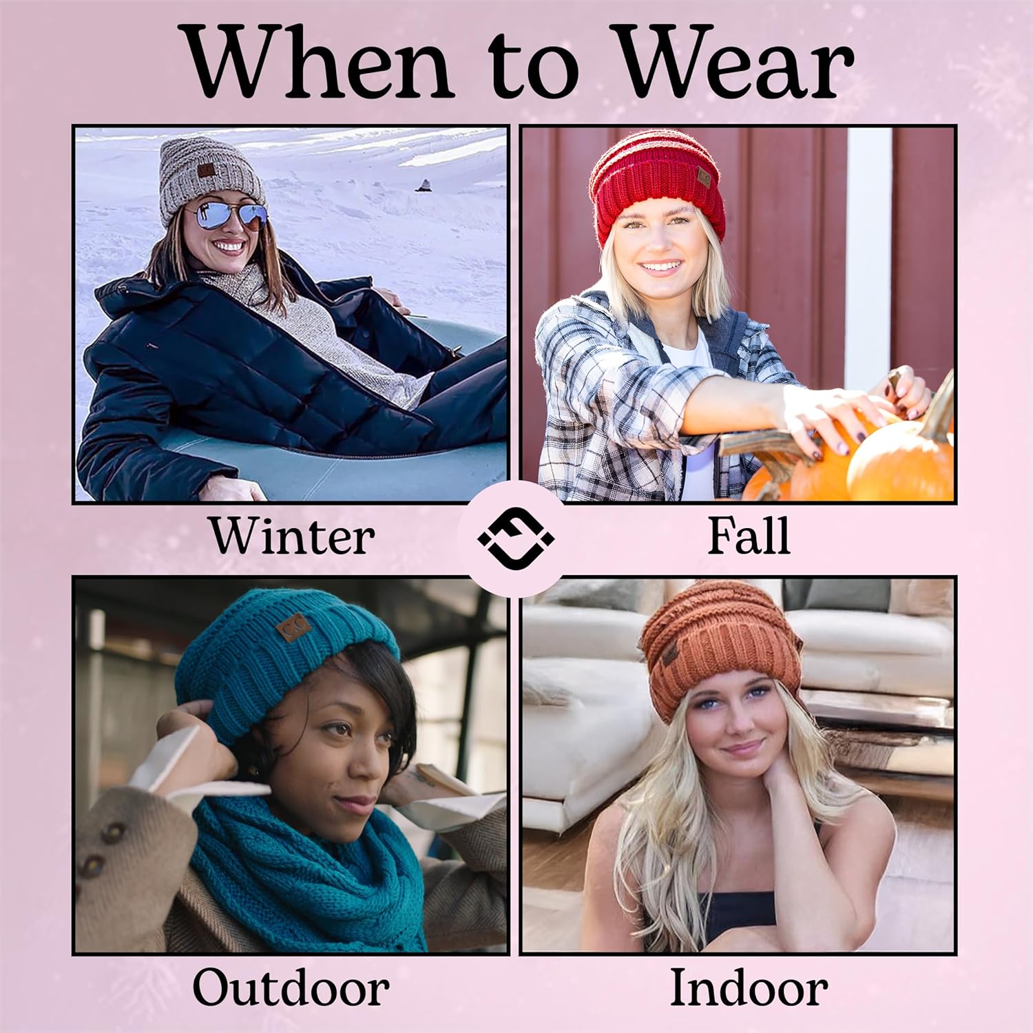 Funky Junque Exclusives Slouchy Beanie for Women – Oversized Winter Hat, Chunky Cable Knit Beanies, Unisex Cold Weather Hats - Image 4