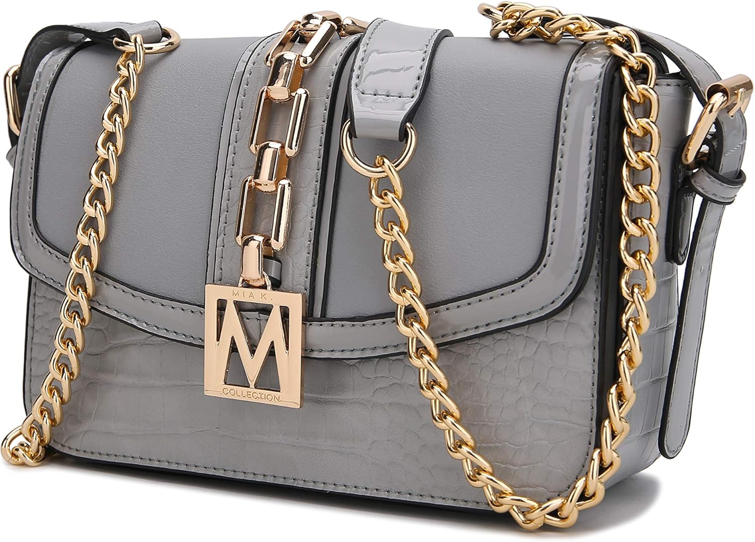 MKF Crossbody Bag for Women – PU Leather Lady Pocketbook Handbag – Side Messenger Purse, Shoulder Chain Strap