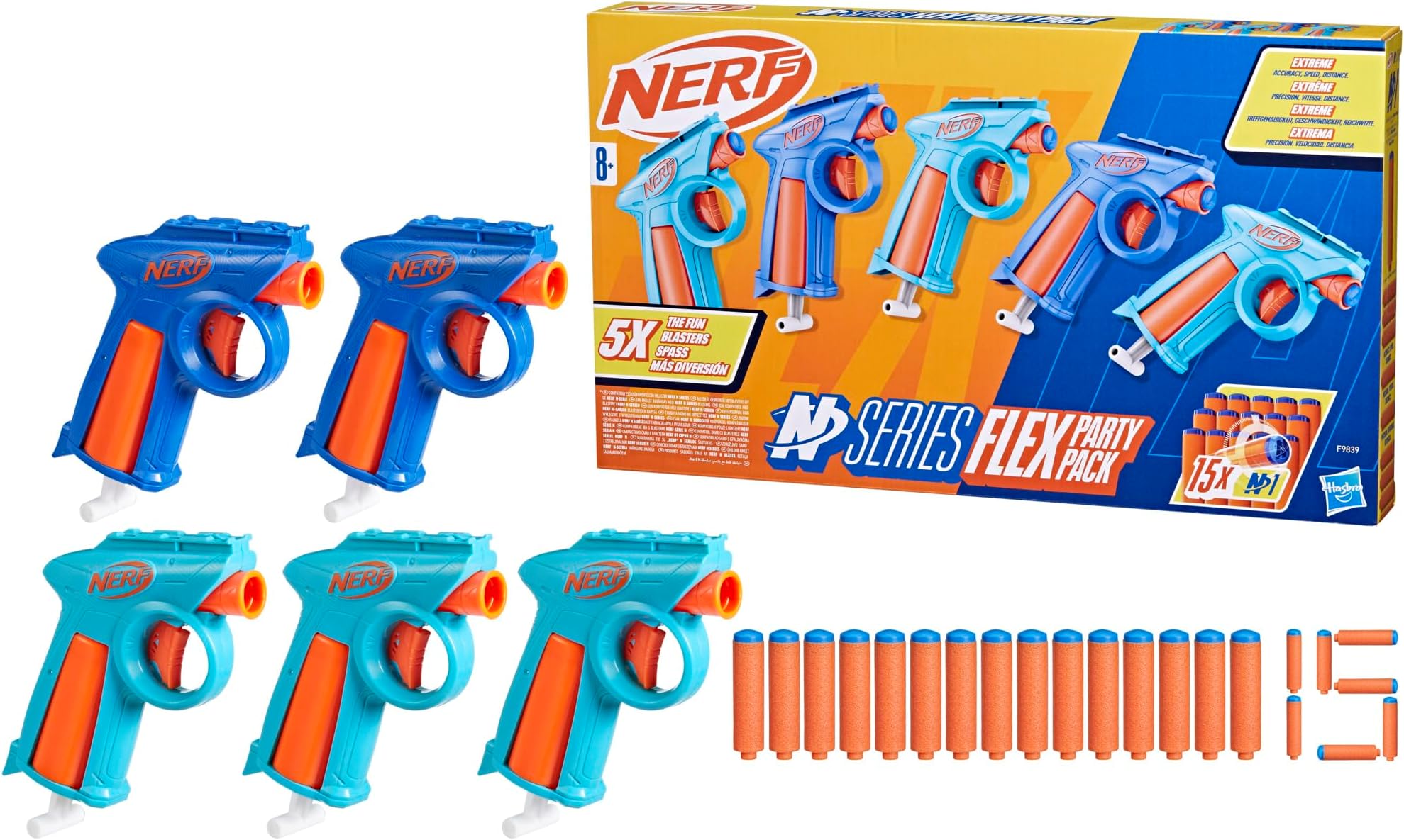 NERFN Series Party Pack - 5 Launchers - 15 Nerf N1 Darts